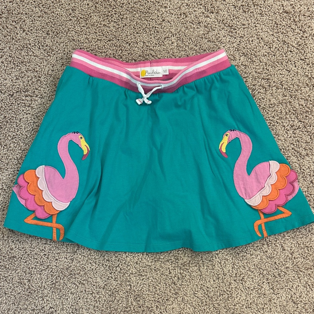 Teal Skort with Flamingo Design